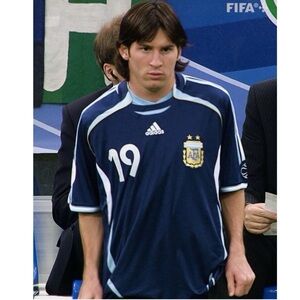 Lionel Messi Argentina L 2006 World Cup Away Jersey Soccer Football